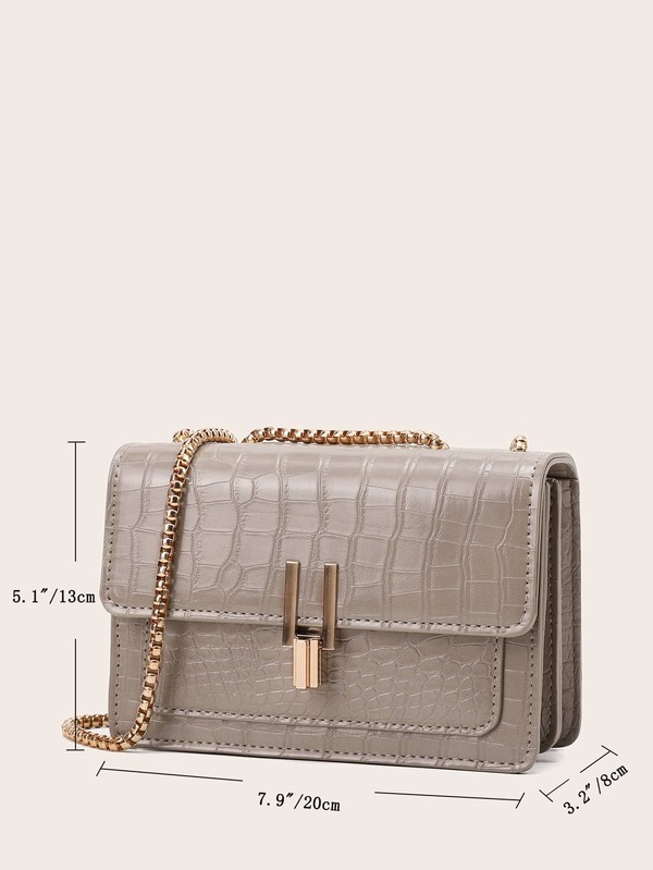 Mini Croc Embossed Crossbody Bag SHEIN USA