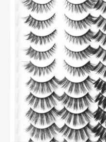 40 pares Pestañas postizas extra larga - Negro - Ver 3