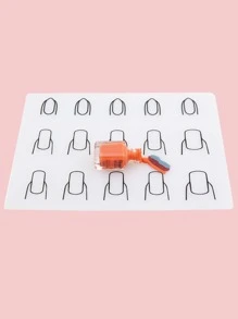 klimonla 亞克力指甲訓練墊-用於應用練習矽膠訓練片，用於亞克力指甲靈活捲起墊模板，學習如何應用亞克力指甲 - 無色 - 查看 4