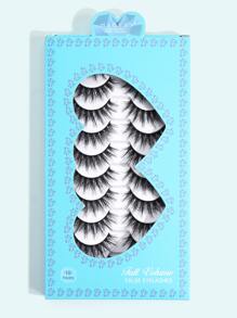 Magefy 10對/組天然全膠皮假睫毛,附心形禮盒,厚卷翹毛蓬鬆眼睫毛適用於派對漫畫眼睫毛旅行必備品 - 黑色 - 查看 1