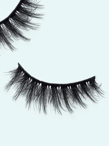 Magefy 10對/組天然全膠皮假睫毛,附心形禮盒,厚卷翹毛蓬鬆眼睫毛適用於派對漫畫眼睫毛旅行必備品 - 黑色 - 查看 3