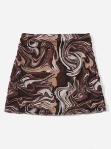 SHEIN EZwear Váy nữ Xù nhỏ Đá hoa Giải trí - Nhiều màu - Xem 2