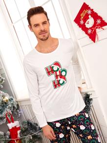 Hombres Conjunto de pijama con estampado de Navidad - Multicolor - Ver 5