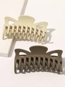 2pcs Solid Large Hair Claw - Multicolor - View 1