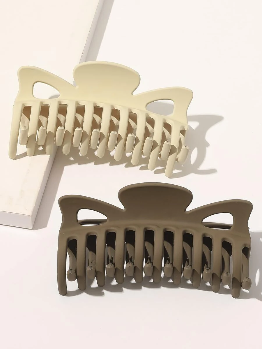 2pcs Solid Large Hair Claw - Multicolor - View 1