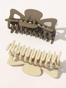 2pcs Solid Large Hair Claw - Multicolor - View 2