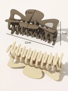 2pcs Solid Large Hair Claw - Multicolor - View 4