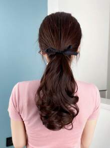 Extensión del pelo Coleta larga rizada - Marrón - Ver 1