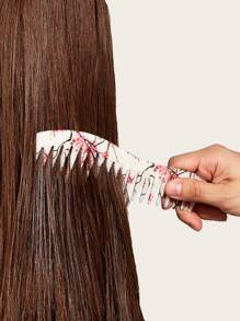 Men's Retro Style Oil Head Wide Tooth Comb 1pc Multi-Color Texture Comb Double-Sided Comb Portable Large Back Oil Head Comb, Hair Brush/Hair Comb - White - View 2