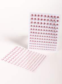 1 miếng nhãn dán hình xăm mắt rhinestone - Hồng - Xem 1