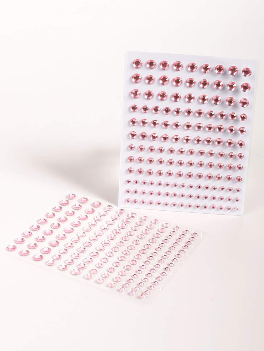 1 miếng nhãn dán hình xăm mắt rhinestone - Hồng - Xem 1