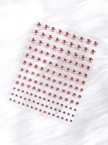 1 miếng nhãn dán hình xăm mắt rhinestone - Hồng - Xem 4
