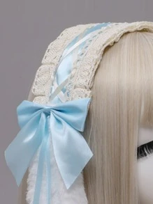 ROMWE Kawaii 毛絨耳朵裝飾髮帶 - 淺藍色 - 查看 3