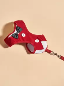 1pc Bow Decor Pet Collar & 1pc Leash
