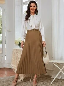 Modelyn 女款 D 形环褶皱长裙