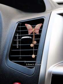 水鑽裝飾蝴蝶設計汽車出風口夾