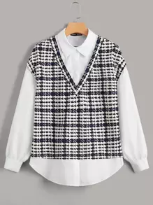 Seusyu Camisa 2 en 1 de cuadros - Multicolor - Ver 1