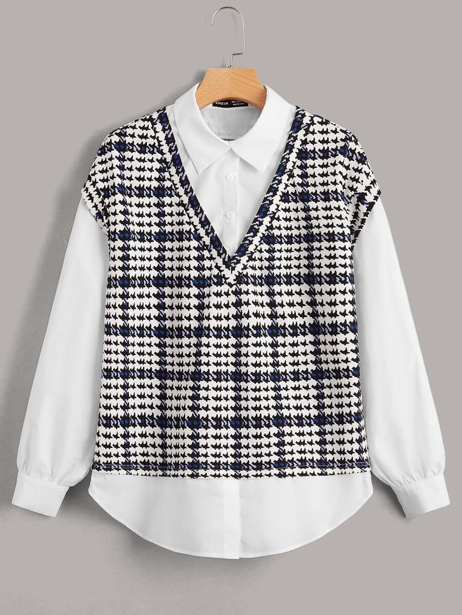 Seusyu Camisa 2 en 1 de cuadros - Multicolor - Ver 1