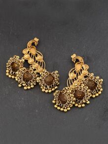 Hoa tai tua rua tròn hình chuông công - Vàng - Xem 2