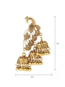 Hoa tai tua rua tròn hình chuông công - Vàng - Xem 3