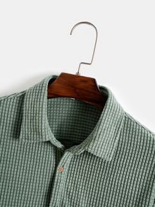Manfinity 男士補丁貼口袋燈芯絨襯衫 - 薄荷綠 - 查看 3