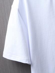 Manfinity Men Letter Graphic Drop Shoulder Tee - White - View 3