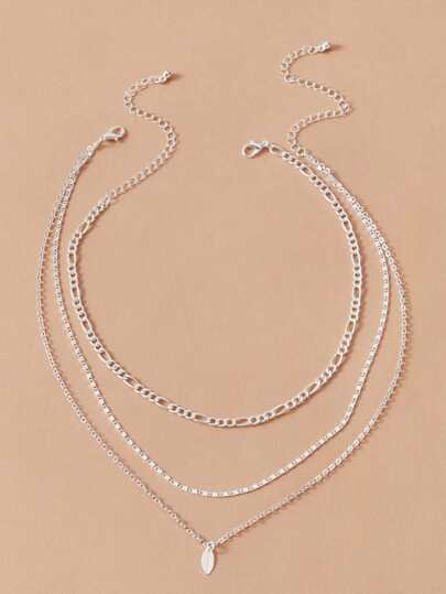 قلادة سلسلة متعددة الطبقات 2 قطعة