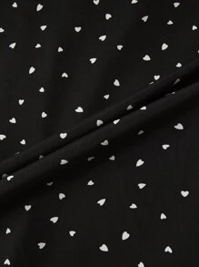 SHEIN Clasi Plus Polka Dot Lantern Sleeve Blouse - Black - View 4