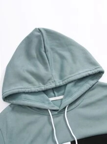 Manfinity Bộ hai mảnh Nam Dây kéo Sọc bên Khối Màu Giải trí - Màu xanh Cadet - Xem 3