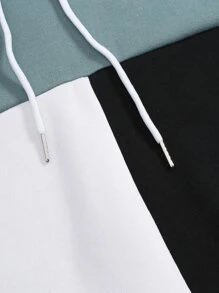 Manfinity Bộ hai mảnh Nam Dây kéo Sọc bên Khối Màu Giải trí - Màu xanh Cadet - Xem 4