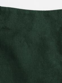 SHEIN EZwear Váy nữ Chia Dây kéo màu trơn Giải trí - Màu xanh lá cây đậm - Xem 4