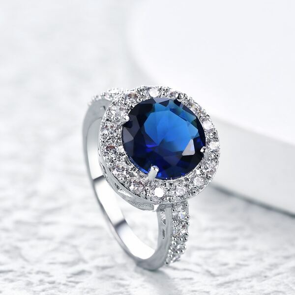 

Zircon Decor Ring, Royal blue