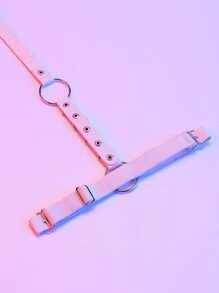 ROMWE Liguero decorado con cadena para el Día de San Valentín - Blanco - Ver 6