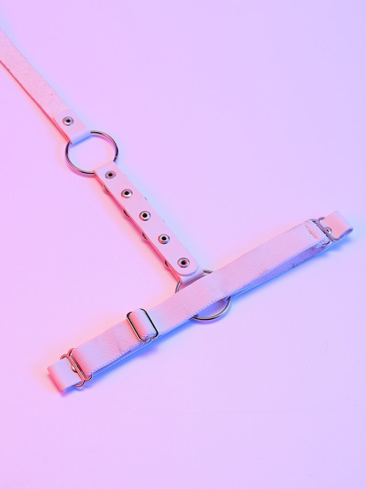 ROMWE Chain Decor Garter Belt Valentines - White - View 6