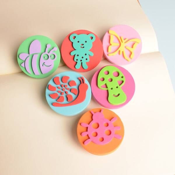 

6pcs Random Insect Stamp, Multicolor