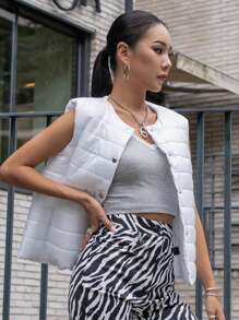 SHEIN COLDBREAK 前扣无袖棉袄