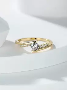 Vanel 方晶鋯石裝飾戒指 - 金黃色 - 查看 1