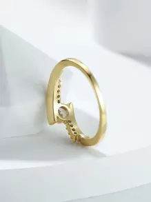 Vanel 方晶鋯石裝飾戒指 - 金黃色 - 查看 2