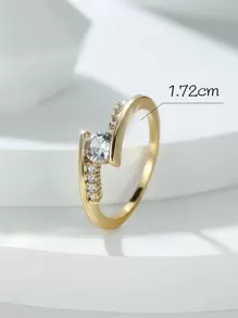 Vanel 方晶鋯石裝飾戒指 - 金黃色 - 查看 3