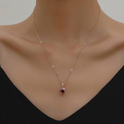 Cubic Zirconia Charm Necklace