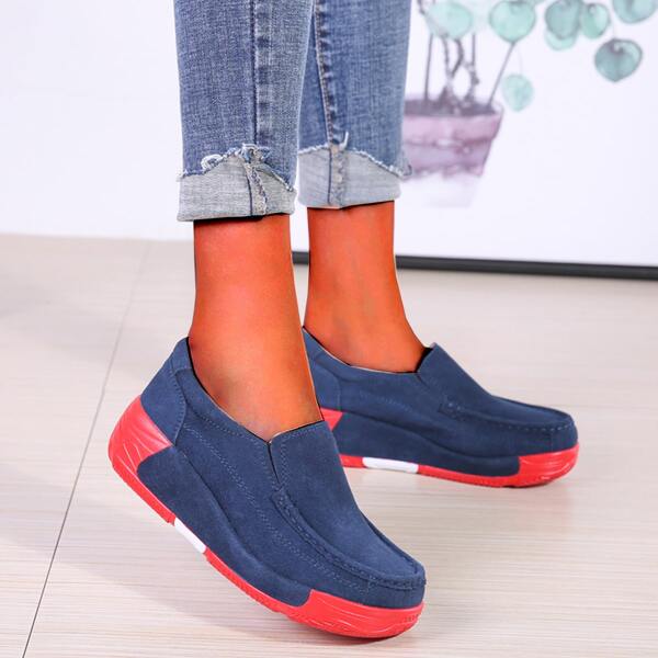 

Colorblock Slip On Wedges, Blue