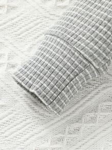 Bebé Jumpsuit de rayas tejido de canalé - Gris Claro - Ver 4