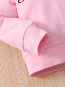 Bebé Pantalones deportivos con capucha de color combinado con estampado de letra con diseño de oreja 3D - Multicolor - Ver 6