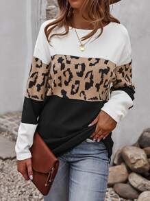 SHEIN LUNE Cut And Sew Drop Shoulder Jumper - Multicolor - View 3