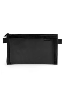 1pc Plain Mesh Pencil Case - Black - View 3