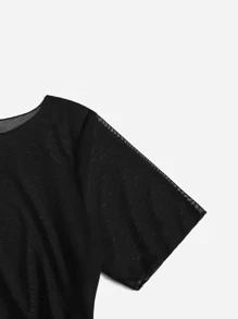 Swim Basics Summer Beach Plus Solid Bikini Set Halter Triangle Bra & High Waisted Bottom & Cover Up Dress 3 Piece Bathing Suit