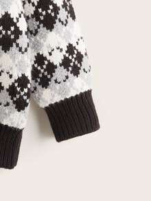 小男童菱形印花套頭毛衣 - 彩色 - 查看 3