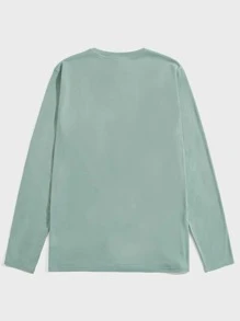 GENTILAND Men Slogan Graphic Tee - Mint Green - View 2