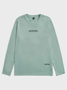 GENTILAND Men Slogan Graphic Tee - Mint Green - View 3