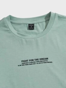 GENTILAND Men Slogan Graphic Tee - Mint Green - View 4